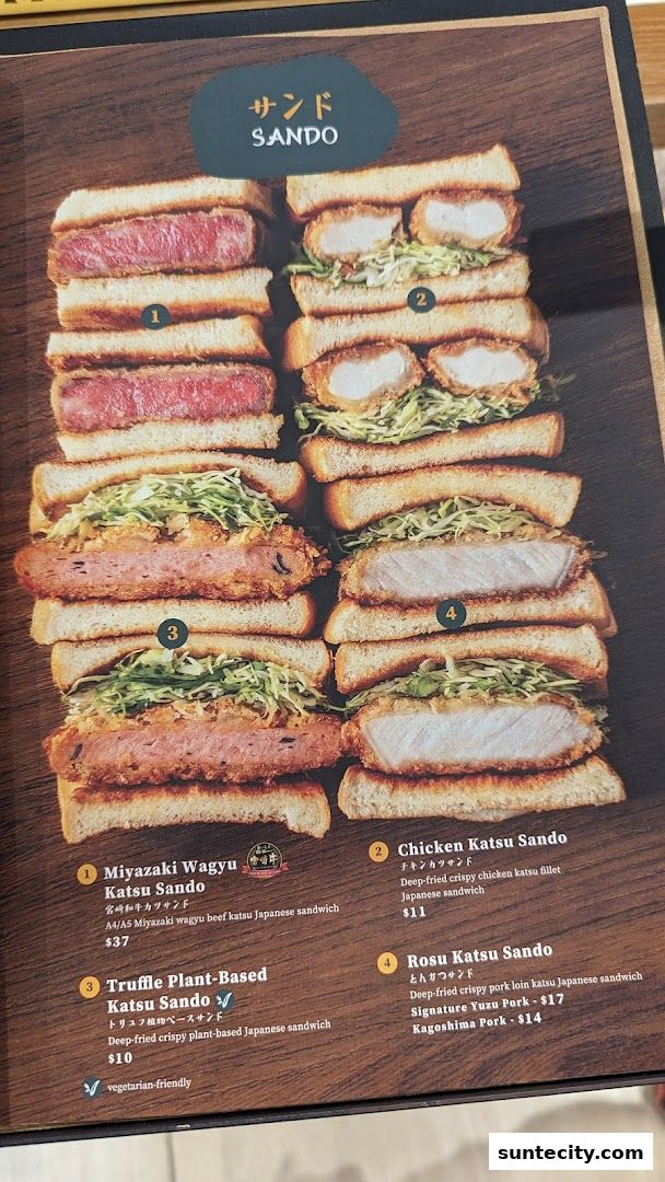 Menu page for Tonkatsu ENbiton