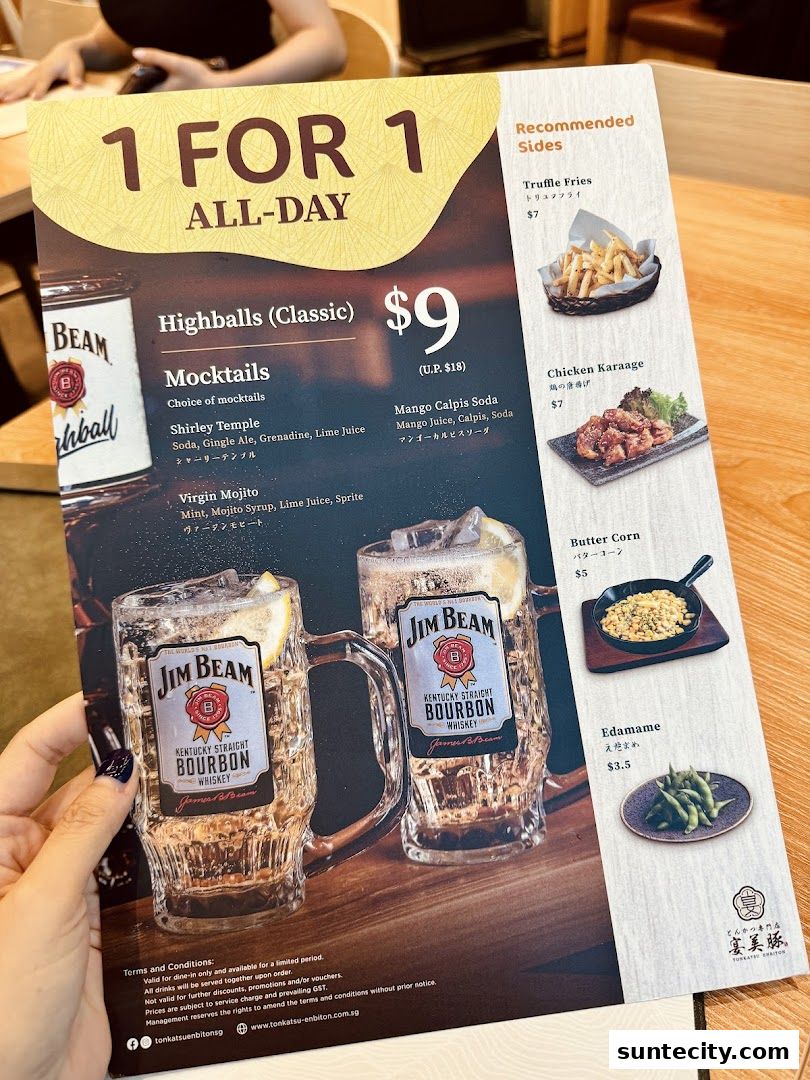 Menu page for Tonkatsu ENbiton