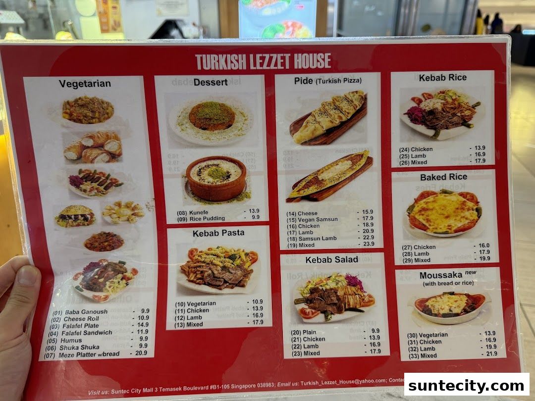 Menu page for Turkish Lezzet House