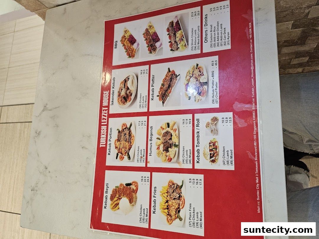 Menu page for Turkish Lezzet House