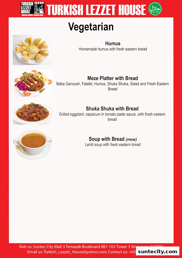 Menu page for Turkish Lezzet House