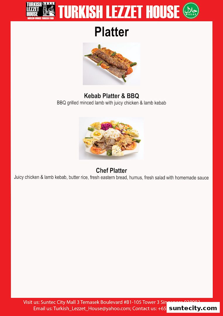 Menu page for Turkish Lezzet House