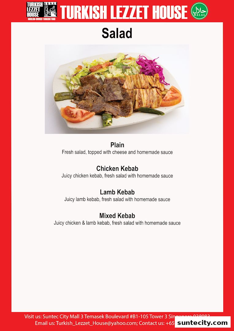 Menu page for Turkish Lezzet House