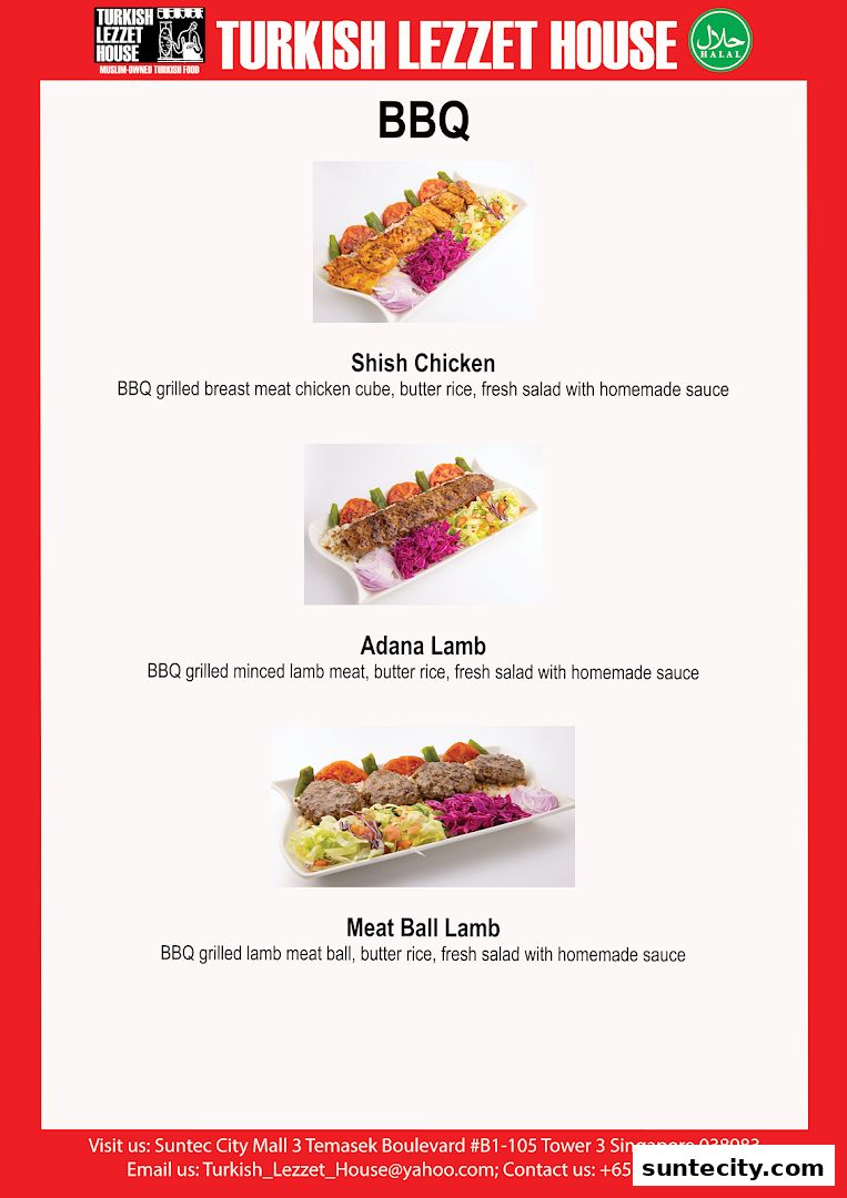 Menu page for Turkish Lezzet House