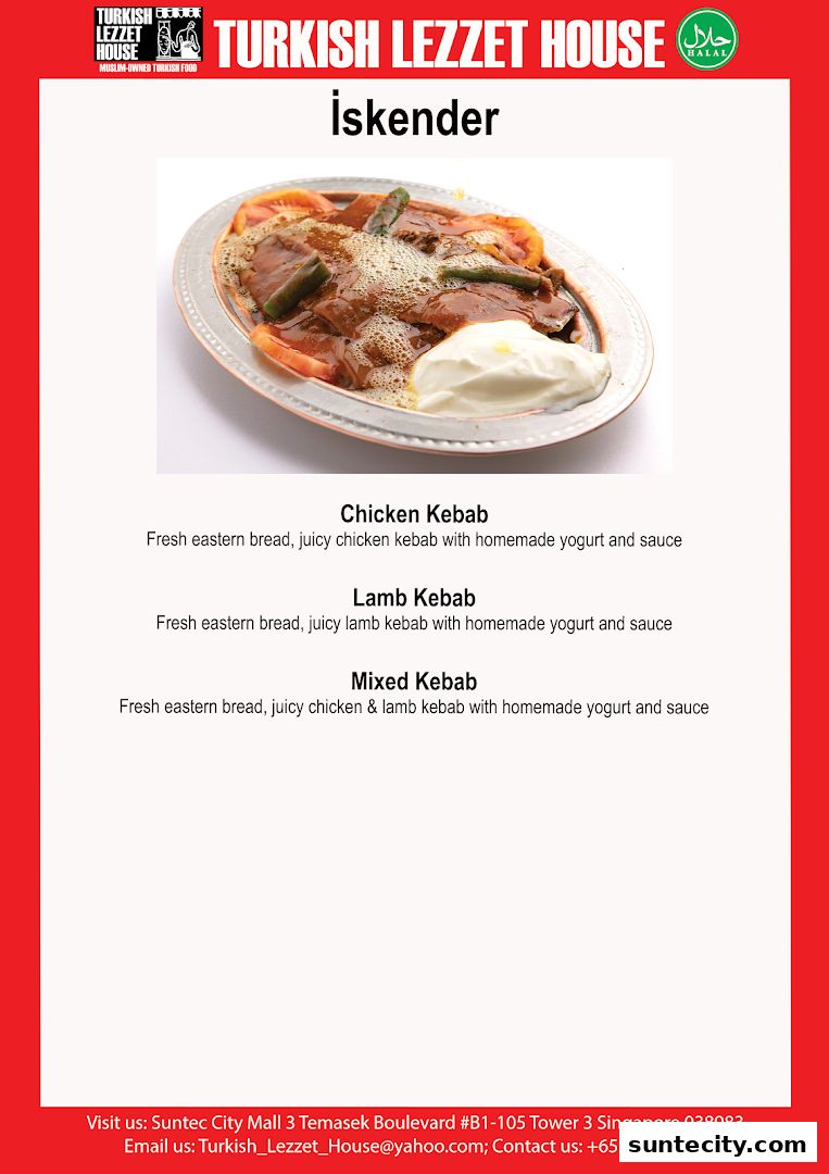 Menu page for Turkish Lezzet House