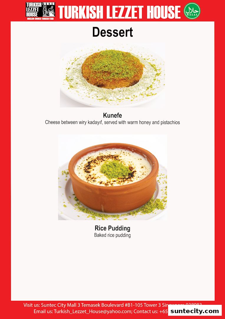 Menu page for Turkish Lezzet House