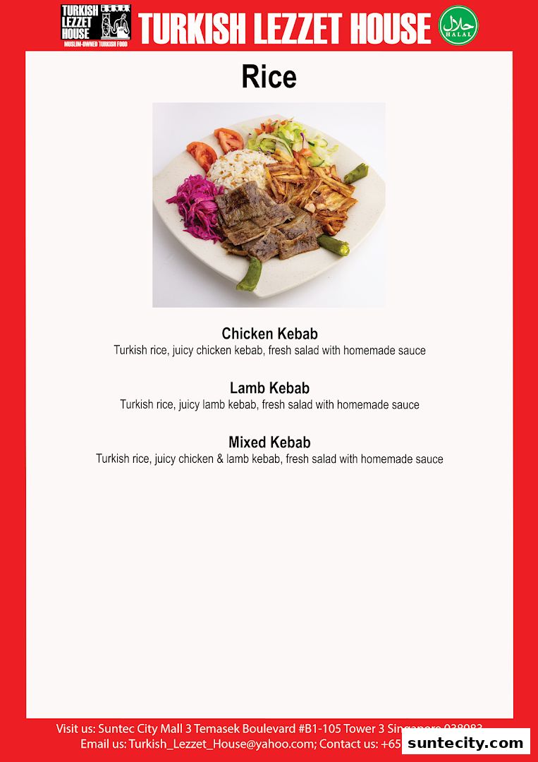 Menu page for Turkish Lezzet House