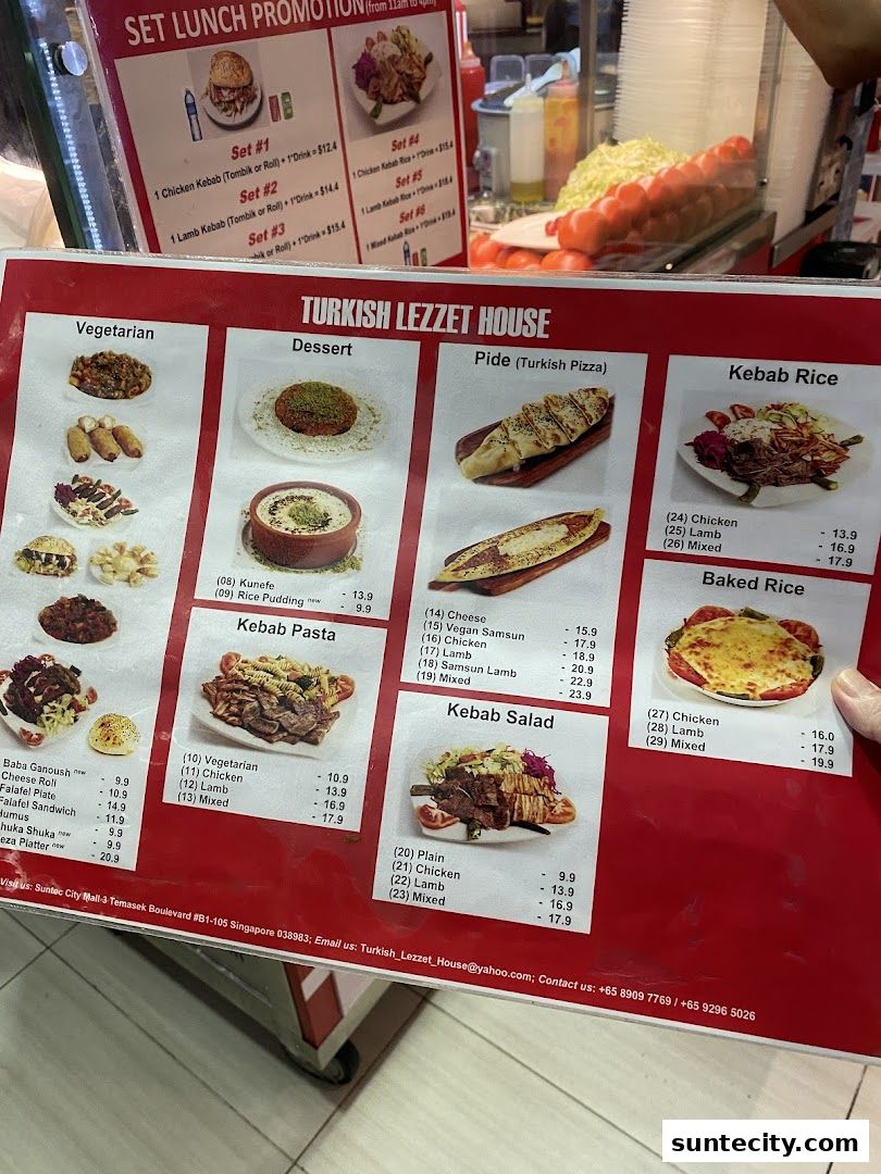 Menu page for Turkish Lezzet House