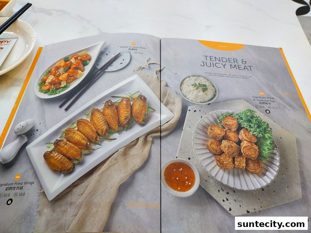 Menu page for White Restaurant Suntec City