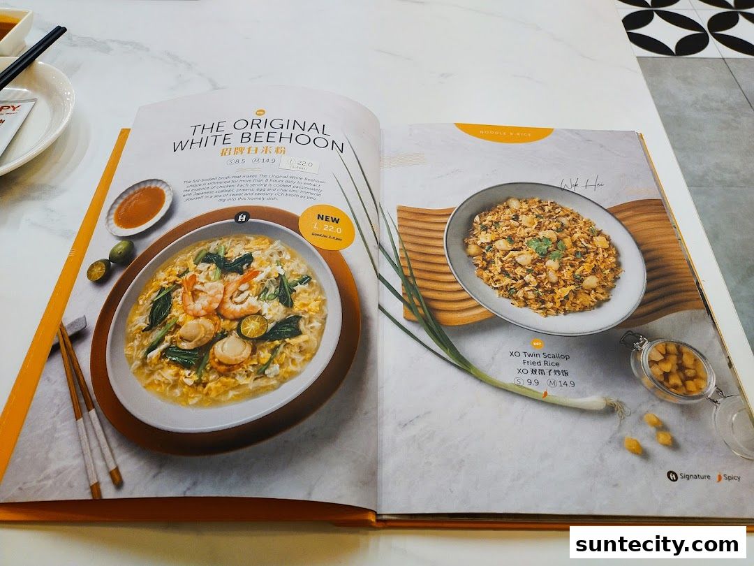 Menu page for White Restaurant Suntec City