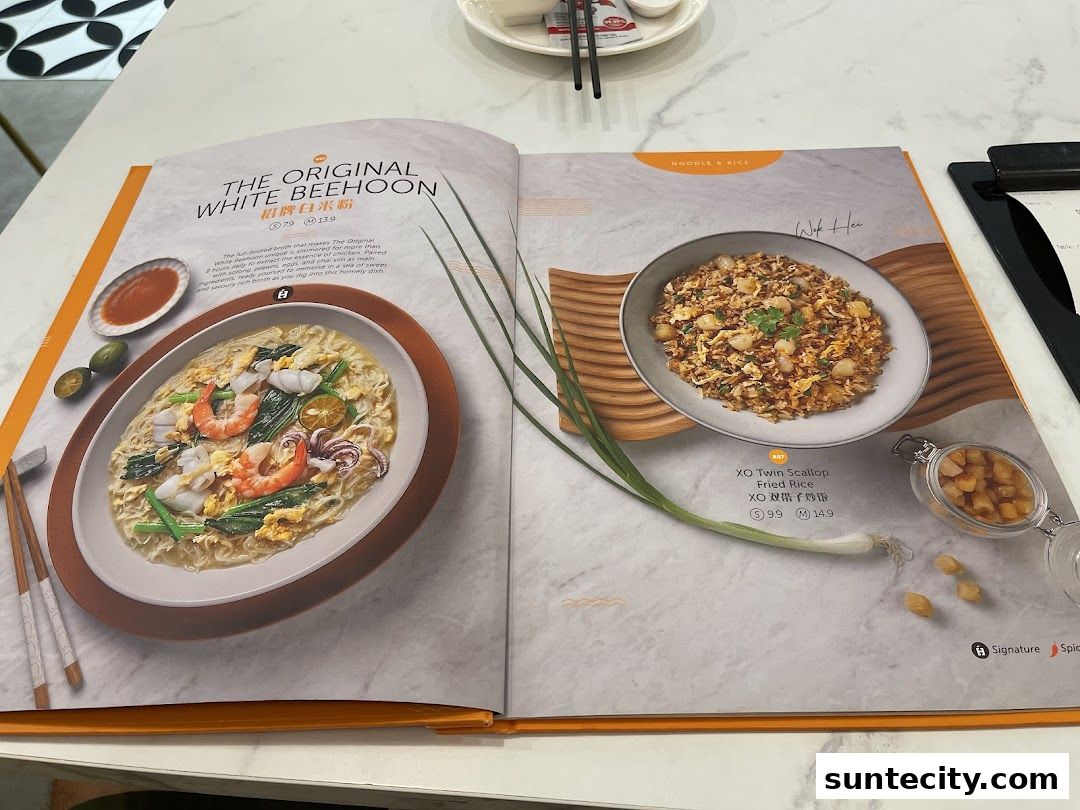 Menu page for White Restaurant Suntec City