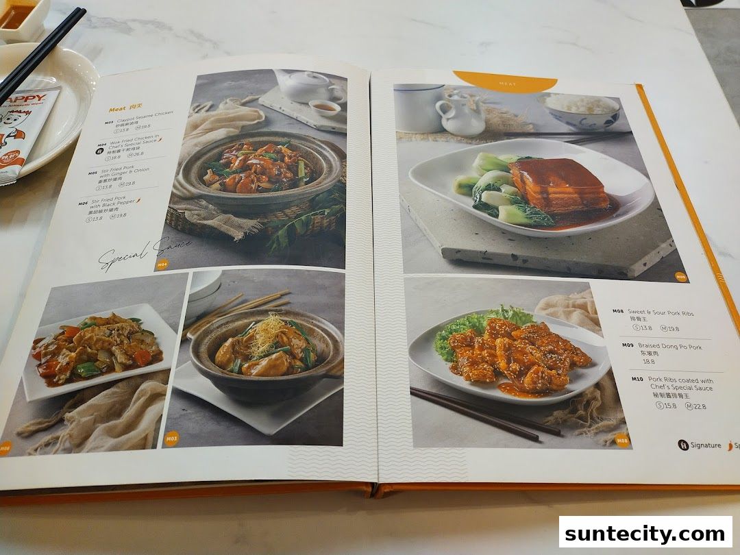 Menu page for White Restaurant Suntec City