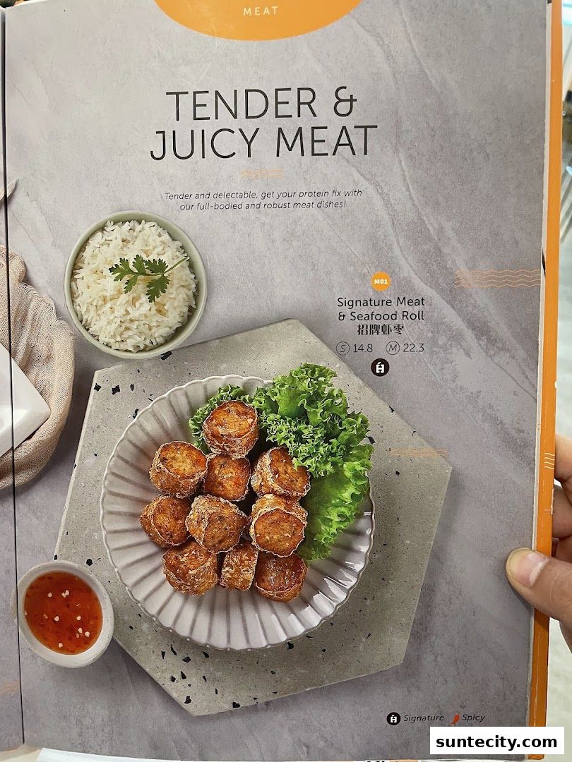 Menu page for White Restaurant Suntec City