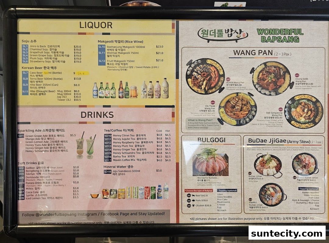 Menu page for Wonderful BapSang