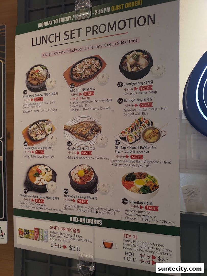 Menu page for Wonderful BapSang