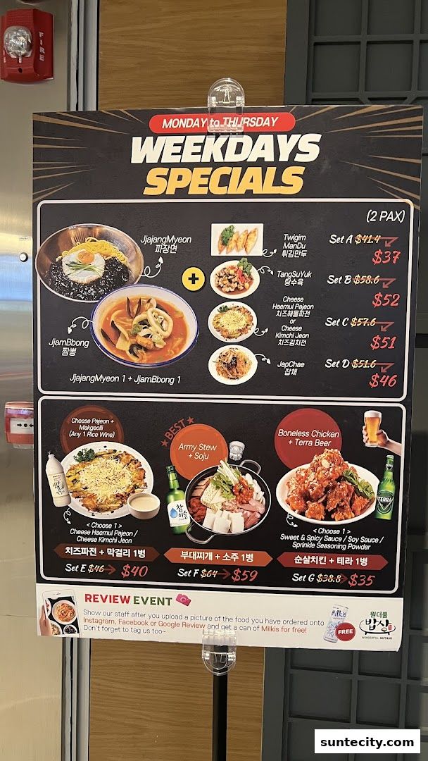 Menu page for Wonderful BapSang