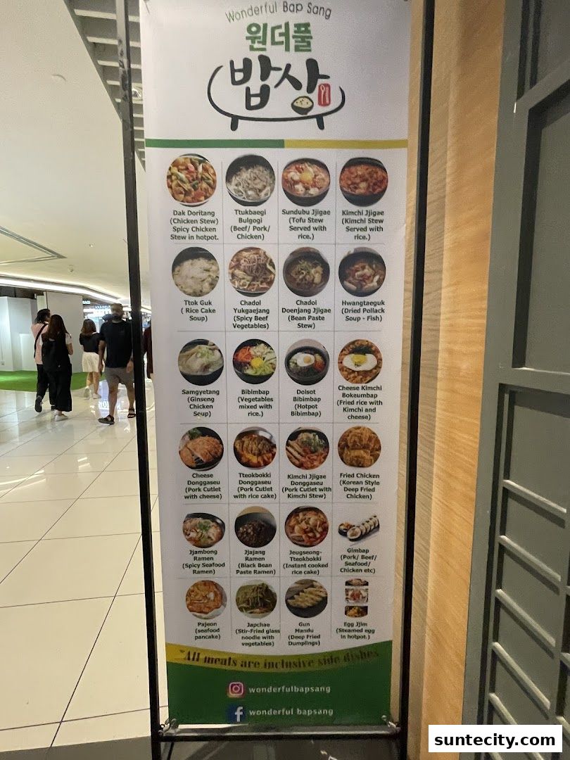 Menu page for Wonderful BapSang