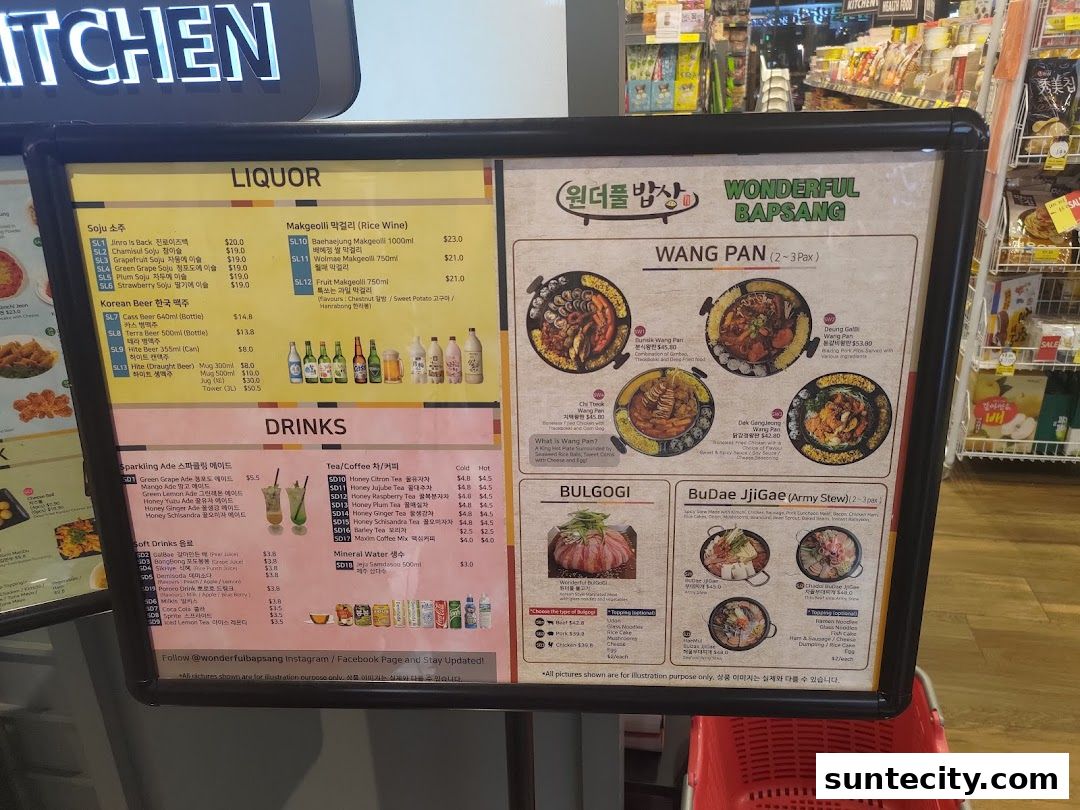 Menu page for Wonderful BapSang