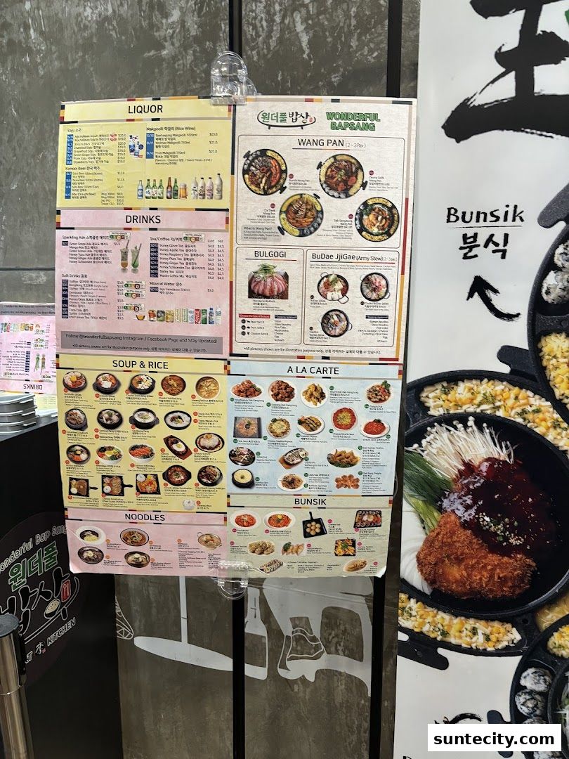 Menu page for Wonderful BapSang