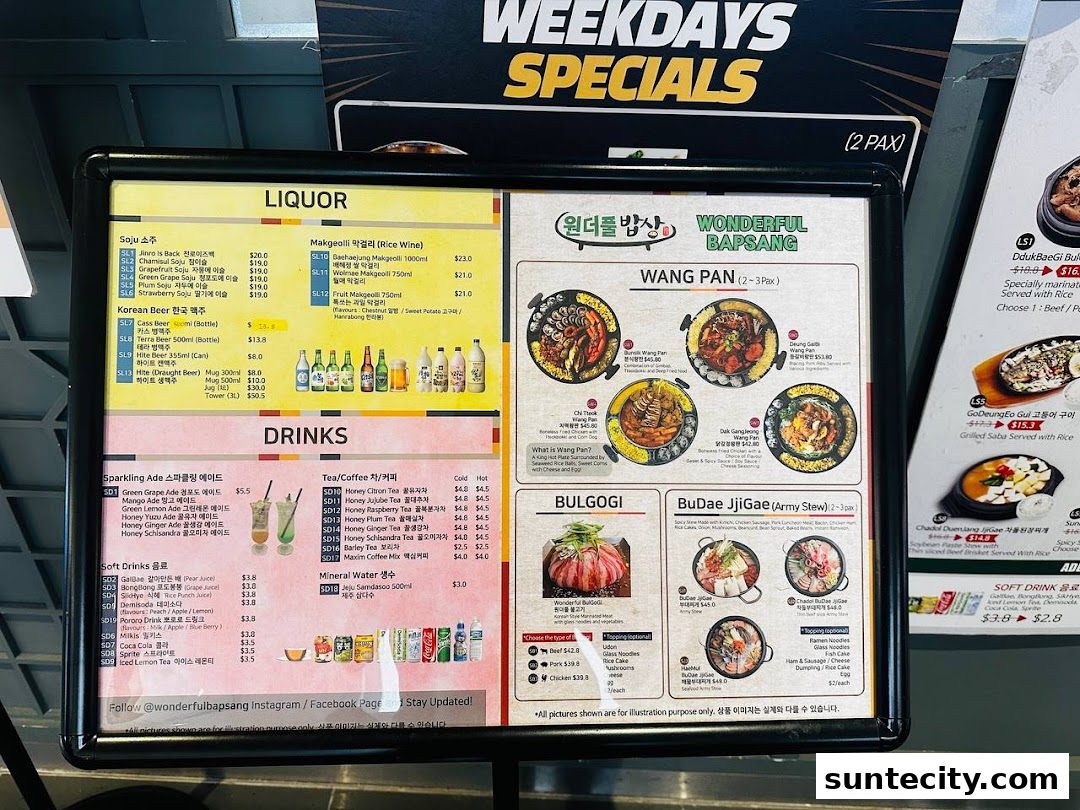 Menu page for Wonderful BapSang