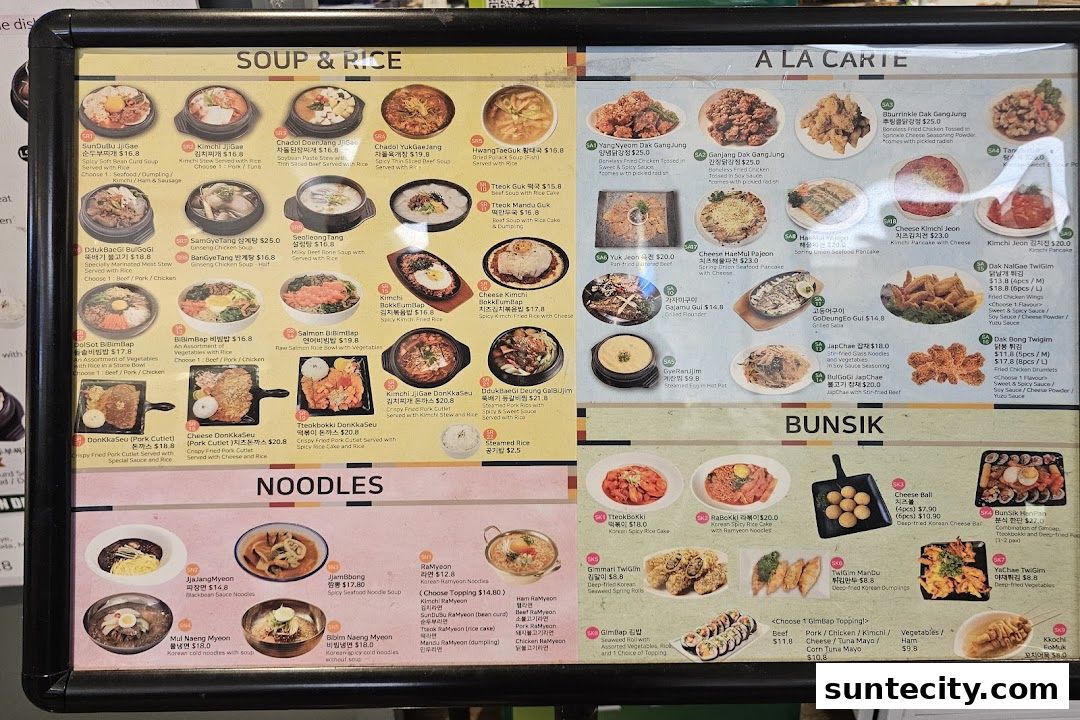 Menu page for Wonderful BapSang