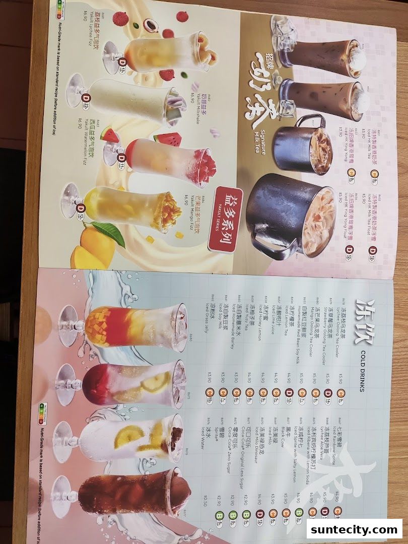 Menu page for Xin Wang Hong Kong Cafe