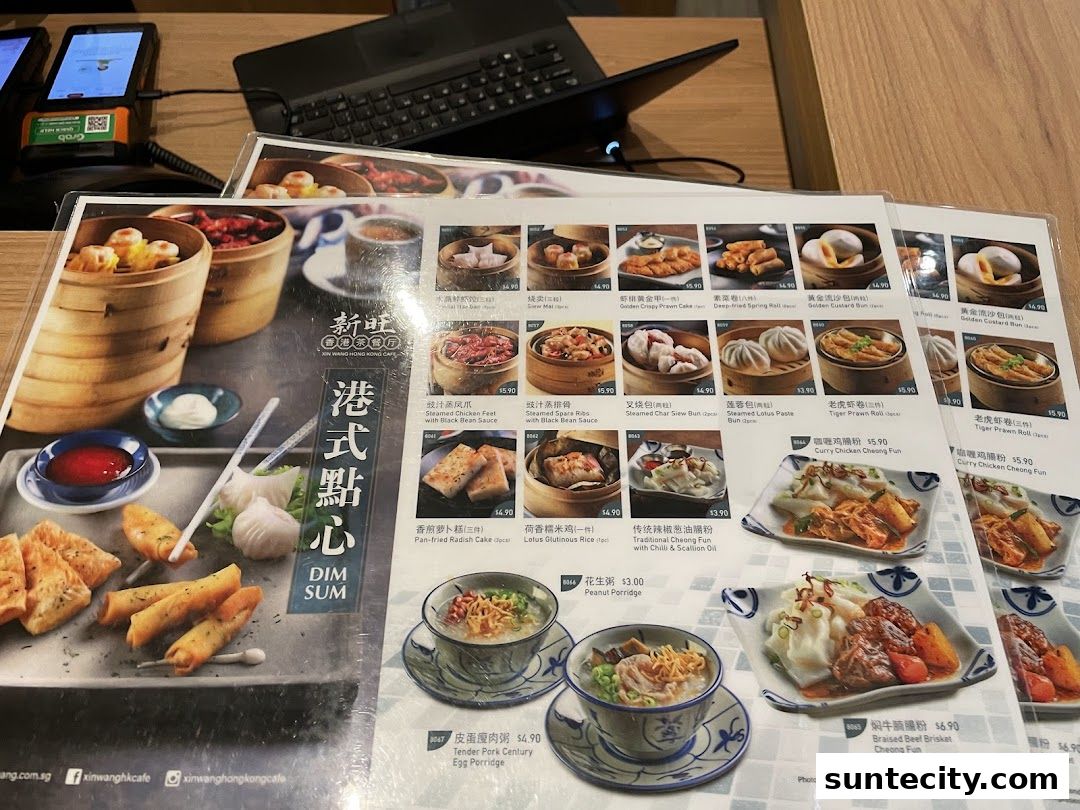 Menu page for Xin Wang Hong Kong Cafe