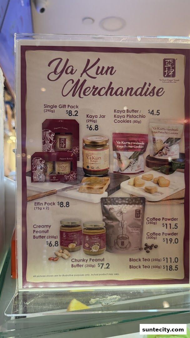 Menu page for Ya Kun Kaya Toast Suntec City East Tower Basement 1