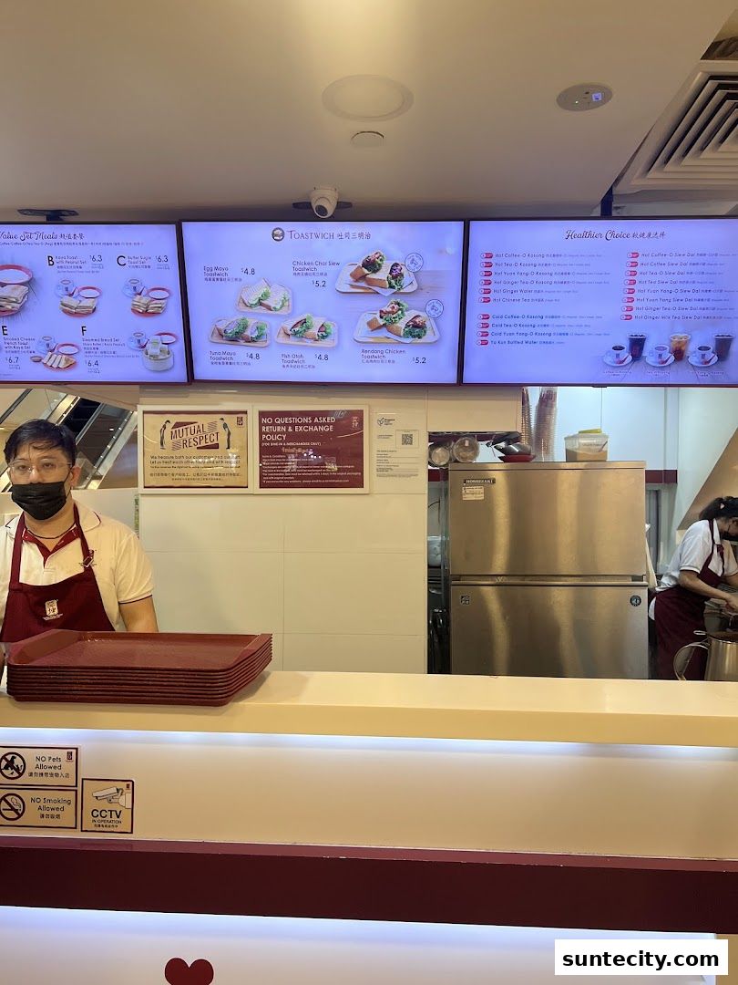 Menu page for Ya Kun Kaya Toast Suntec City East Tower Basement 1