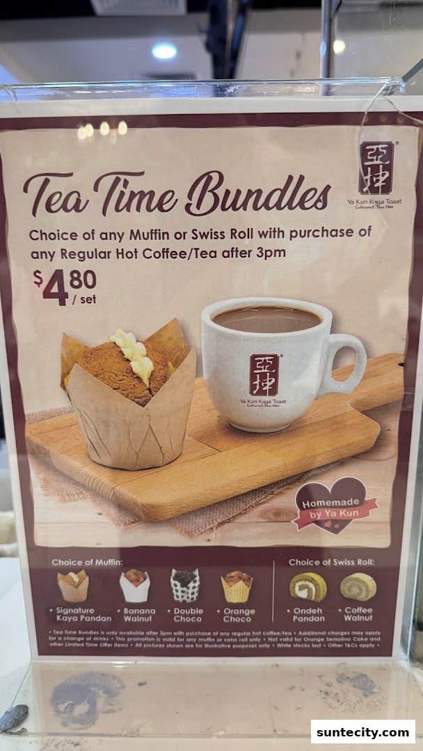 Menu page for Ya Kun Kaya Toast Suntec City West Atrium Level 2