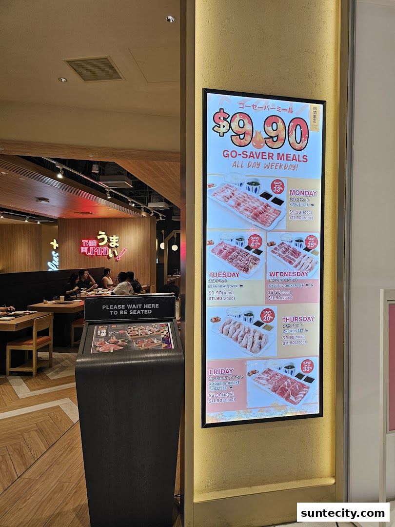 Menu page for Yakiniku-GO Plus