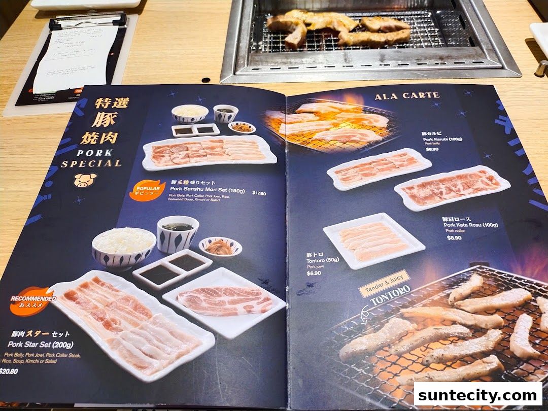 Menu page for Yakiniku-GO Plus