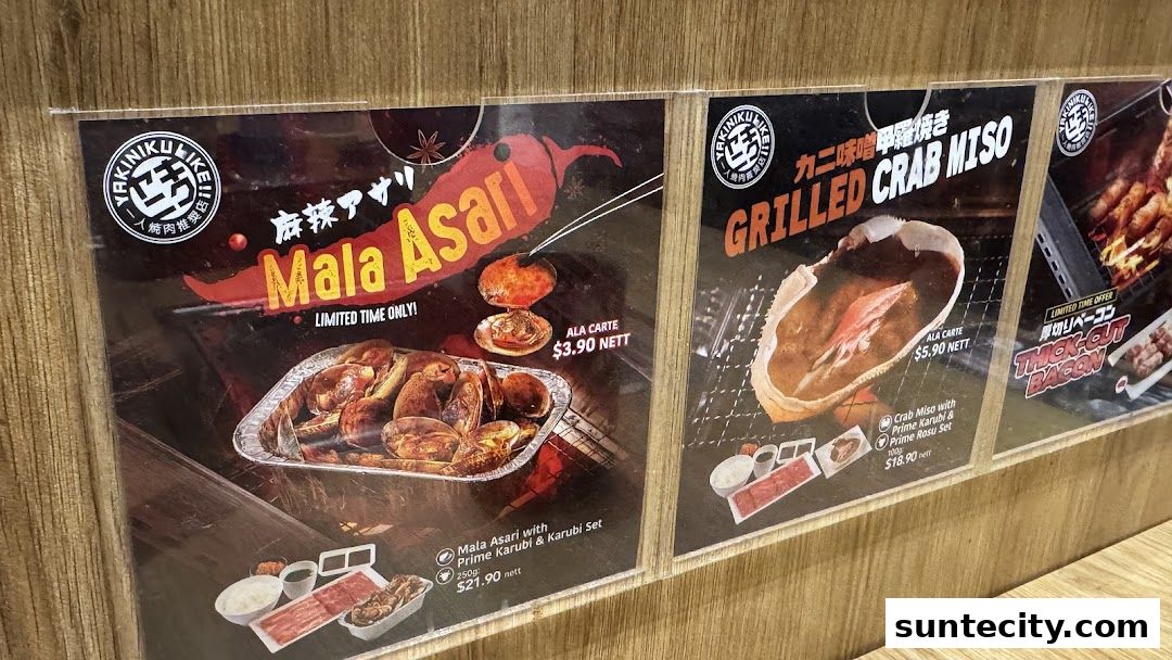 Menu page for Yakiniku Like Suntec City